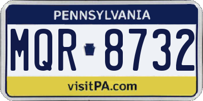 PA license plate MQR8732