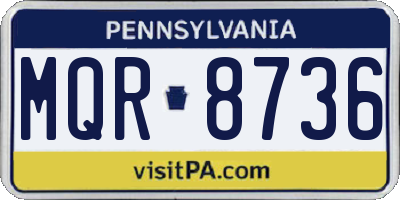 PA license plate MQR8736