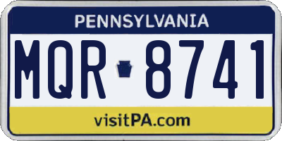 PA license plate MQR8741