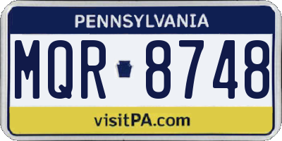 PA license plate MQR8748