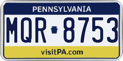 PA license plate MQR8753