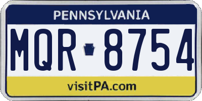 PA license plate MQR8754