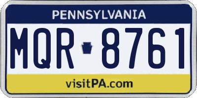 PA license plate MQR8761