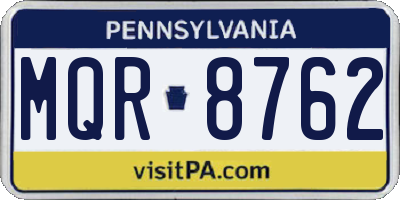 PA license plate MQR8762
