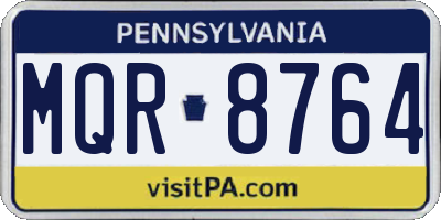 PA license plate MQR8764