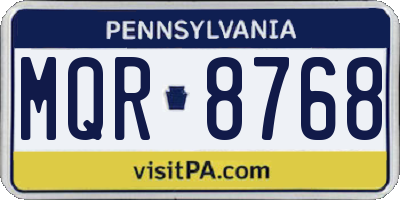 PA license plate MQR8768