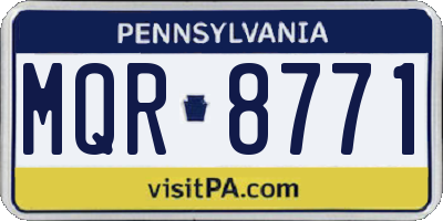 PA license plate MQR8771