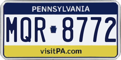 PA license plate MQR8772