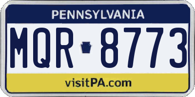 PA license plate MQR8773