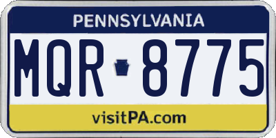 PA license plate MQR8775