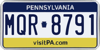 PA license plate MQR8791