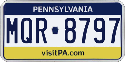 PA license plate MQR8797