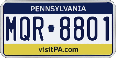 PA license plate MQR8801