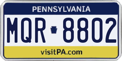 PA license plate MQR8802
