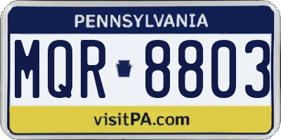 PA license plate MQR8803