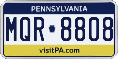PA license plate MQR8808