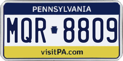 PA license plate MQR8809