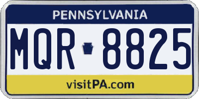 PA license plate MQR8825