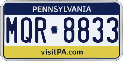 PA license plate MQR8833