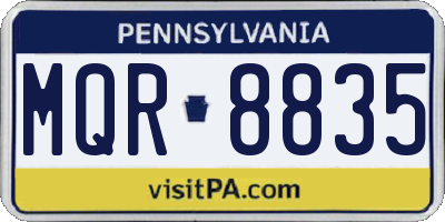 PA license plate MQR8835
