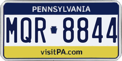 PA license plate MQR8844