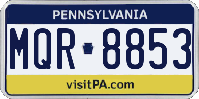 PA license plate MQR8853