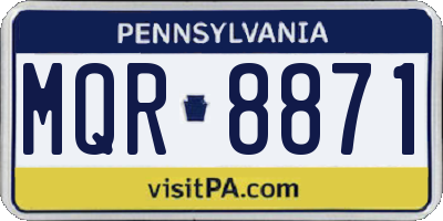 PA license plate MQR8871