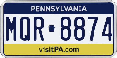 PA license plate MQR8874