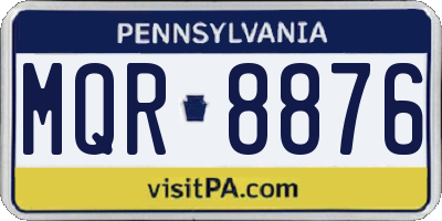 PA license plate MQR8876