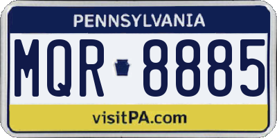 PA license plate MQR8885