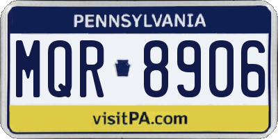 PA license plate MQR8906