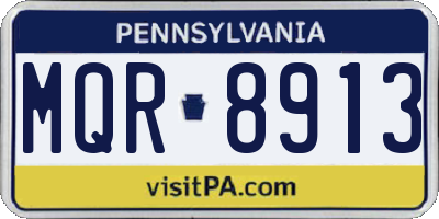 PA license plate MQR8913