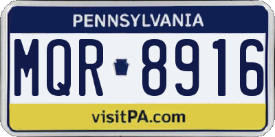 PA license plate MQR8916