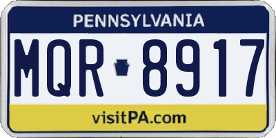 PA license plate MQR8917