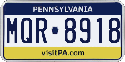 PA license plate MQR8918