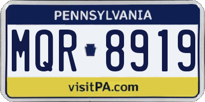 PA license plate MQR8919