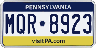 PA license plate MQR8923