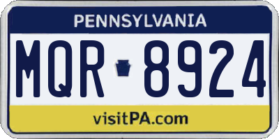 PA license plate MQR8924