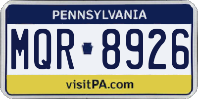 PA license plate MQR8926