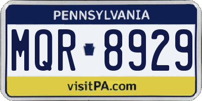 PA license plate MQR8929