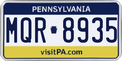 PA license plate MQR8935