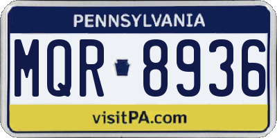 PA license plate MQR8936