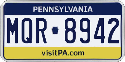 PA license plate MQR8942