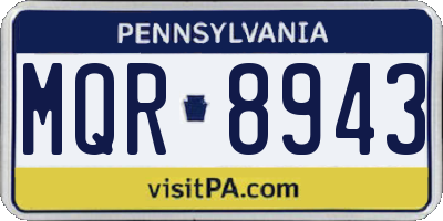 PA license plate MQR8943