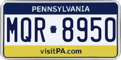 PA license plate MQR8950