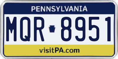 PA license plate MQR8951