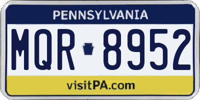 PA license plate MQR8952