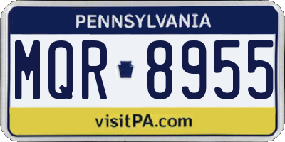 PA license plate MQR8955