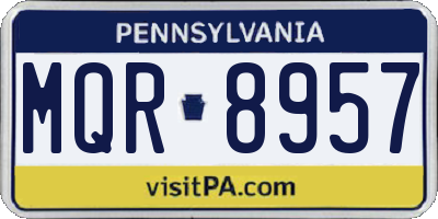 PA license plate MQR8957