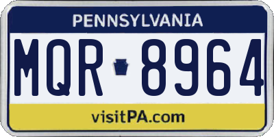 PA license plate MQR8964